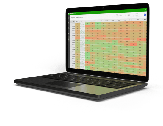 Table of Data on Laptop