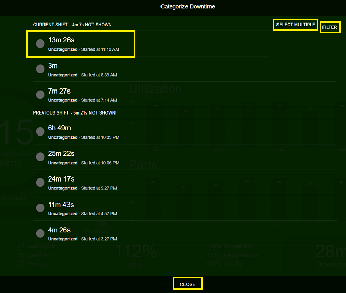 Operator_tablet_Interface_categorize_downtime-1_680px.png.“><br><br>注意以下内容<strong>分类停机时间</strong>对话框:<br><br>
           <ul>
            <li>你可以点击<strong>选择多个</strong>按钮以使用相同类别对多个事件进行分类。</li>
           </ul></li>
          <li style=